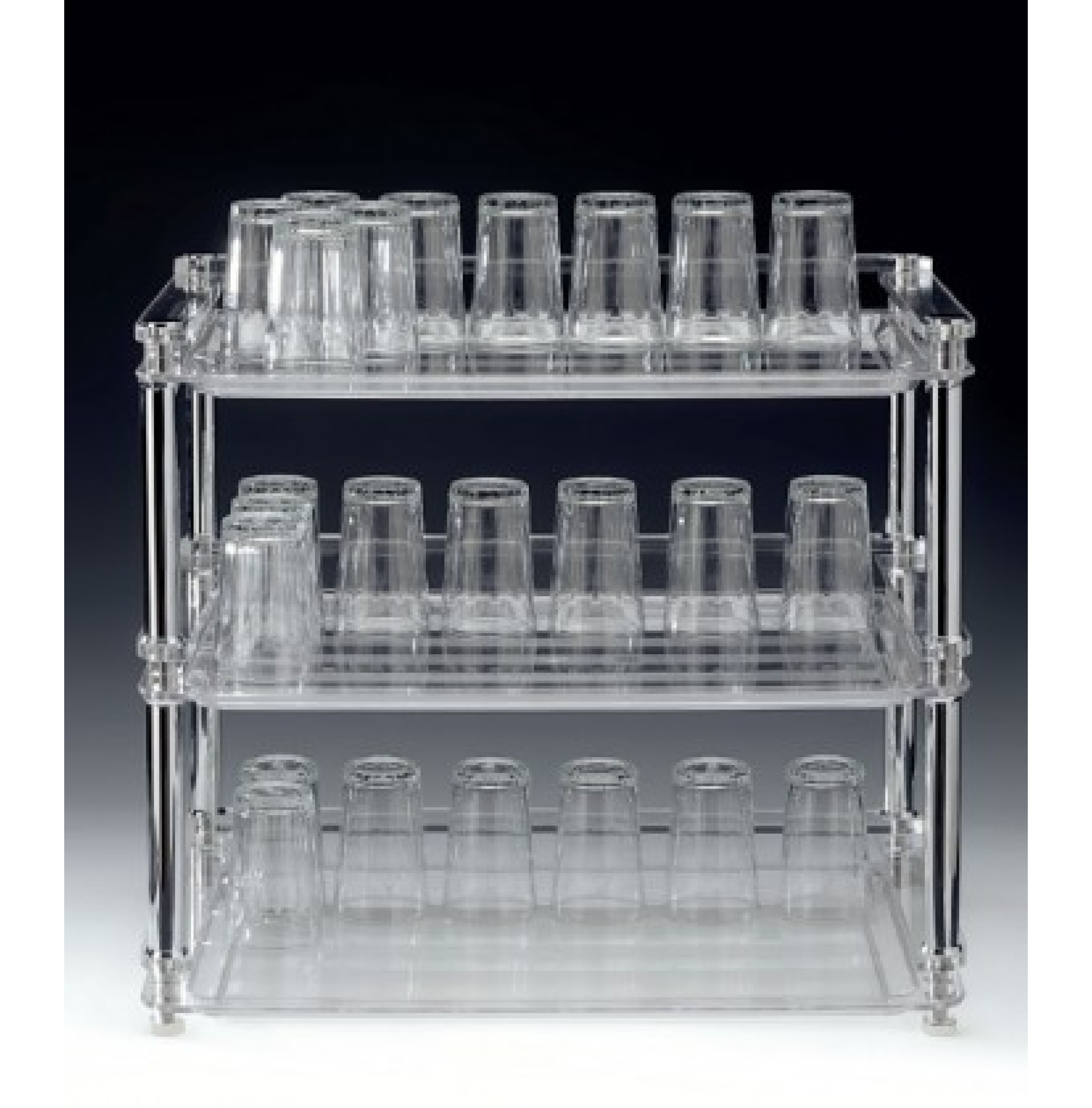 POLİKARBONAT TEPSİLİ BARDAK STANDI 53 X 33 X H:46 Cm